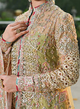 Singhar By Qalamkar Wedding Formals Embroidered Net 3 Piece Unstitched Suit QLM24SW RF-07 HALENA